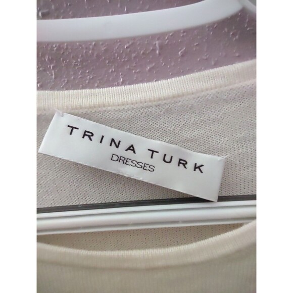 Trina Turk Ivory Fringe Sass Merino Wool Dress Size Small Please Read Descript - Picture 4 of 10